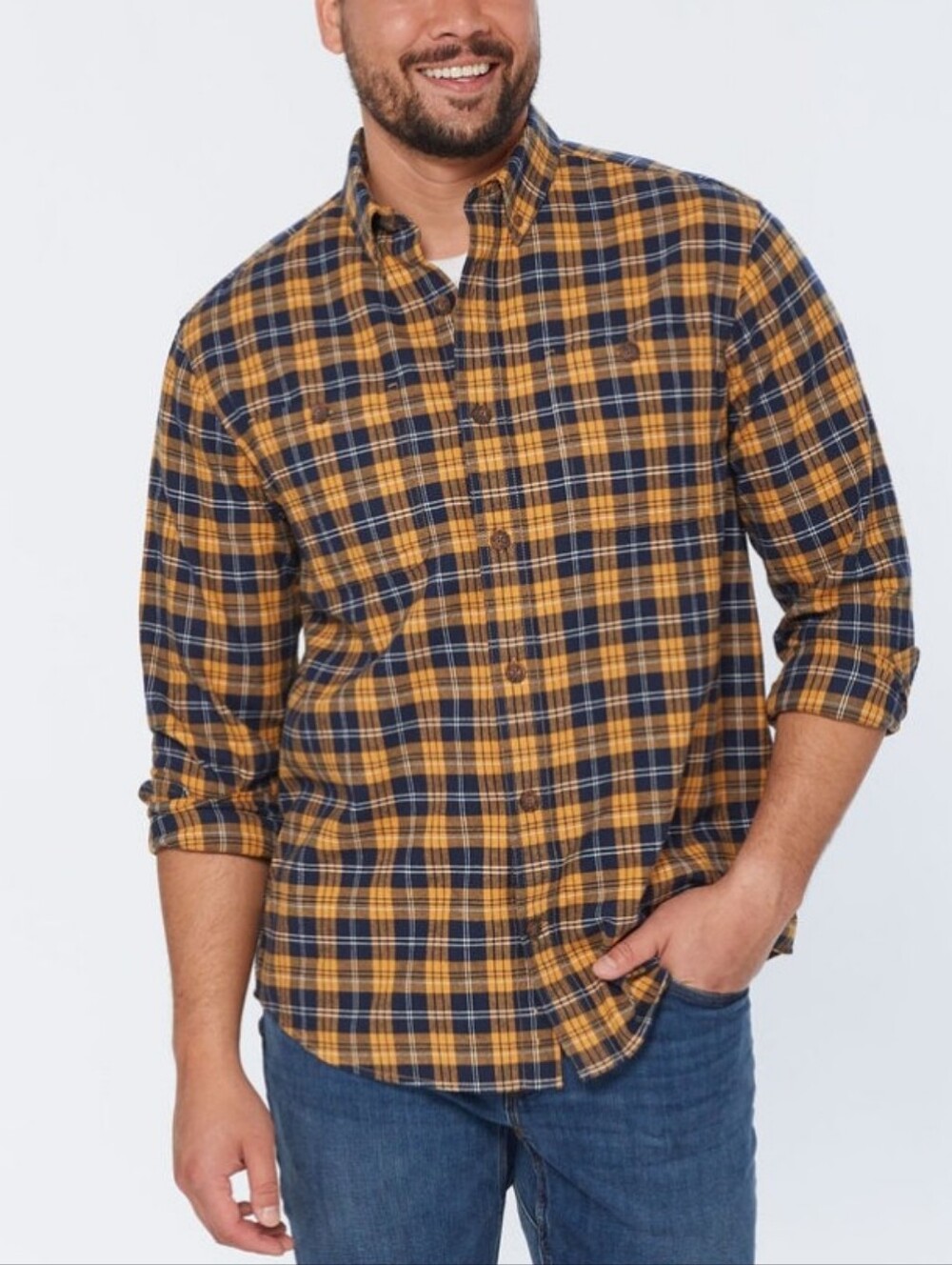 Duluth Trading Co. Free Swingin' Relaxed Fit Cotton Plaid Flannel Shirt